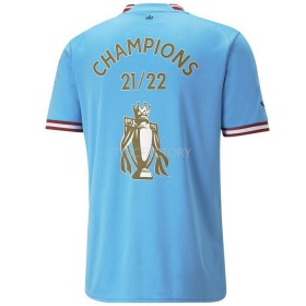 Camisolas de futebol Manchester City Champions Equipamento Principal 2022/23 Manga Curta